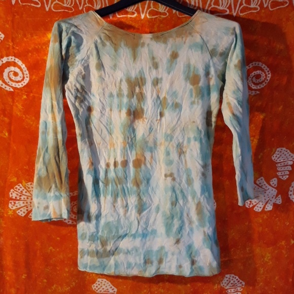 3/4 Teal Tye~Dye Shirt - Picture 4 of 5